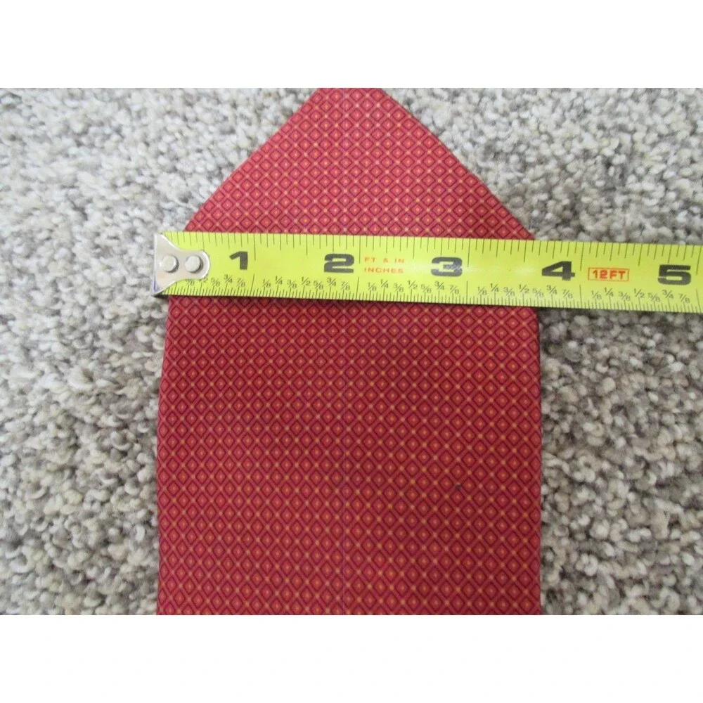 Stefano Ricci Mens Tie Red Repeating Geometric 4